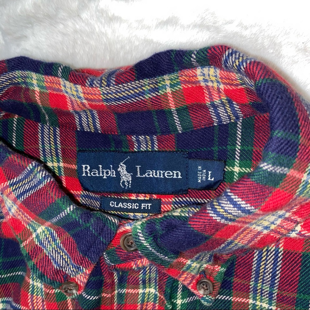 Ralph Lauren Blue Label Men’s L Red Plaid Flannel